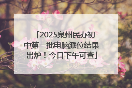 2025泉州民办初中第一批电脑派位结果出炉！今日下午可查