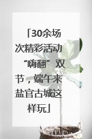 30余场次精彩活动“嗨翻”双节，端午来盐官古城这样玩
